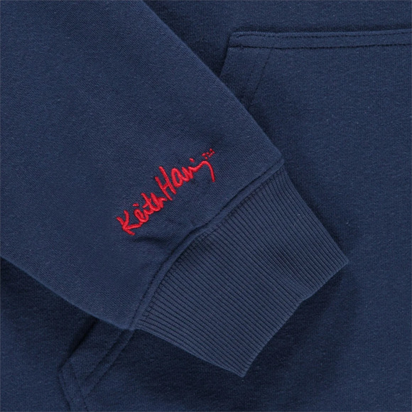 NEW XXL Keith Haring Art UNTITLED 1987 DANCE Hoodie Navy 80s PopArt - Picture 12 of 14